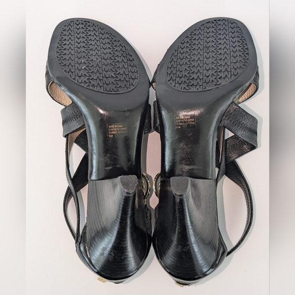 Michael Michael Kors Women's Size 9.5 Robertson Strappy Cross Strap Cone Heels - Picture 15 of 16